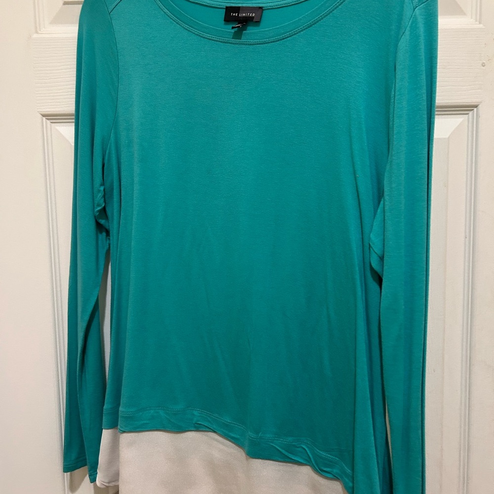 The Limited Green and Blue Long Sleeve Blouse
